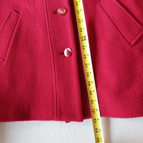 Vintage St. Sophia Paris Red Wool Cashmere Blend Coat, Made In France Size M/L - Picture 8 of 11